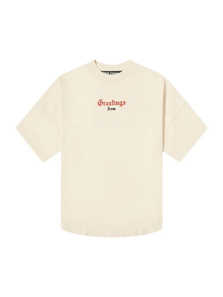 Футболка Palm Angels California Logo Over Tee 'Off White/Red' — изображение 1 из 1, белый