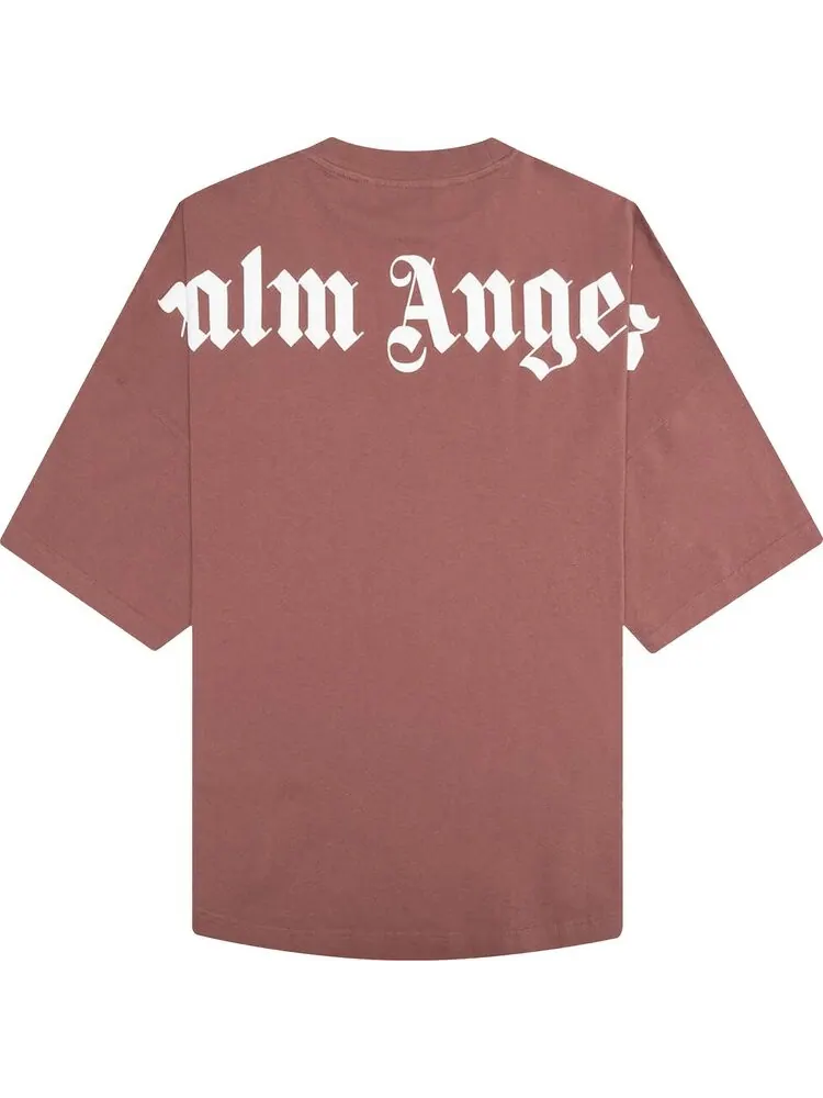 Футболка Palm Angels Classic Logo Over Tee 'Tan/White' — изображение 2 из 2, загар
