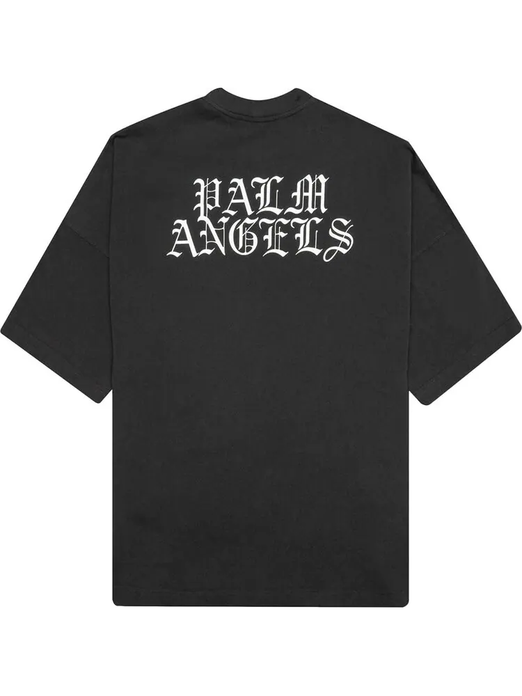 Футболка Palm Angels Burning Head Loose Tee 'Black/Yellow' — изображение 2 из 2, черный