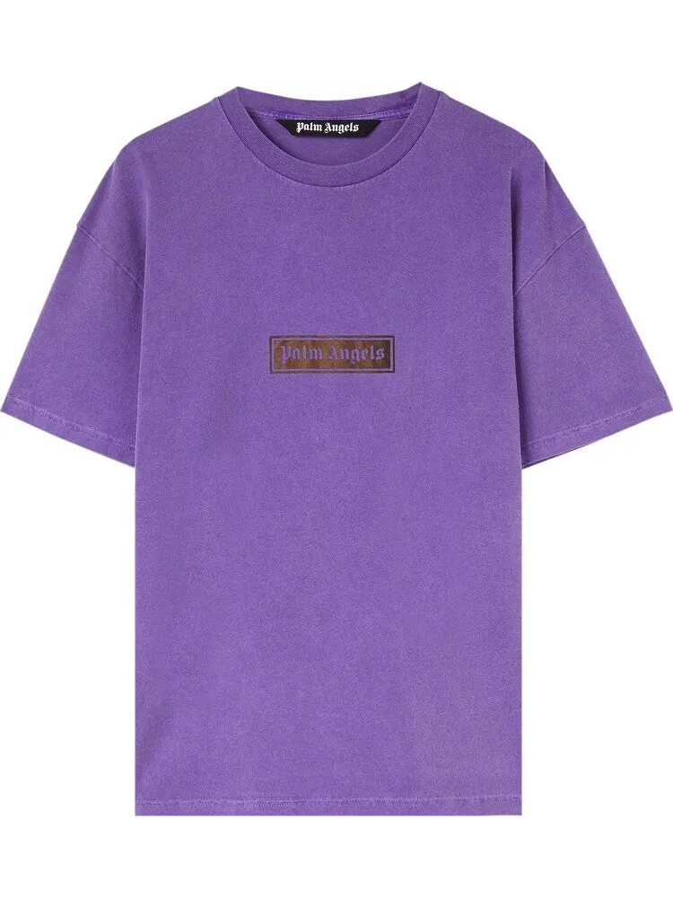 Футболка Palm Angels GD Box Logo Tee 'Purple/White' — изображение 1 из 1, фиолетовый
