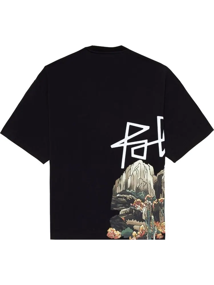 Футболка Palm Angels Desert Skull Over Tee 'Black/Multicolor' — изображение 2 из 2, черный