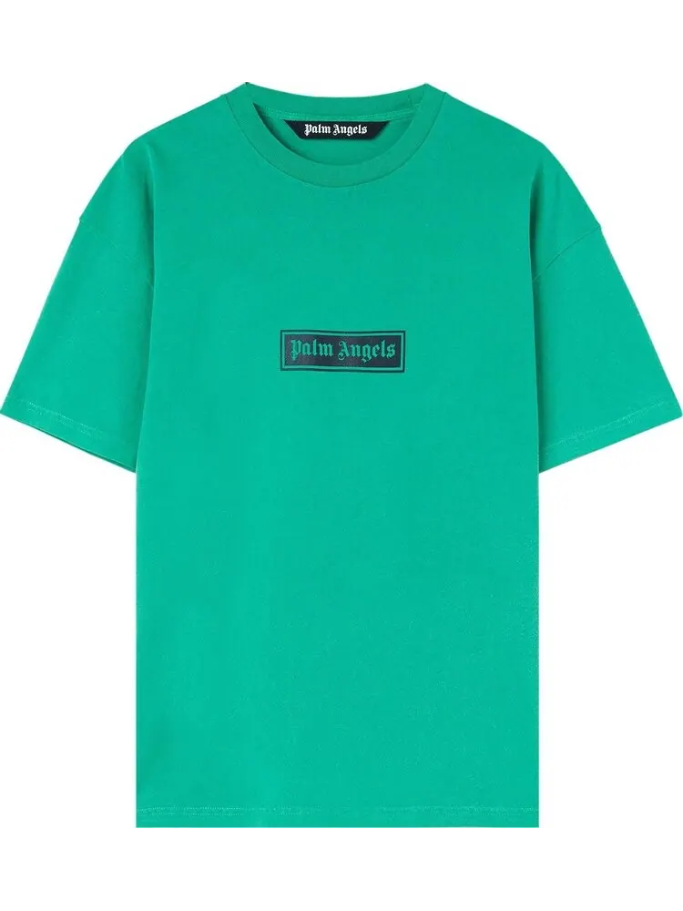 Футболка Palm Angels GD Box Logo Tee 'Green/White' — изображение 1 из 1, зеленый