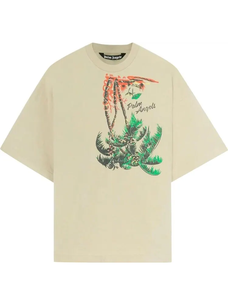 Футболка Palm Angels Upside Down Palm T-Shirt 'Beige' — изображение 1 из 1, загар