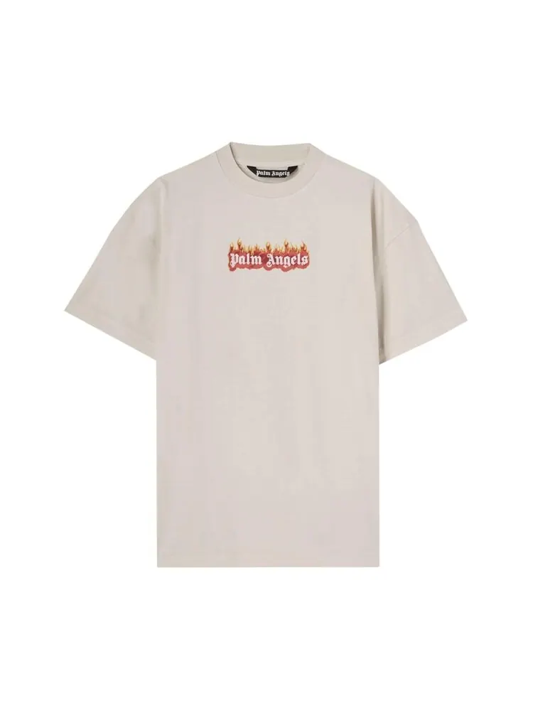 Футболка Palm Angels GD Burning Logo Classic Tee 'Off White' — изображение 1 из 1, белый