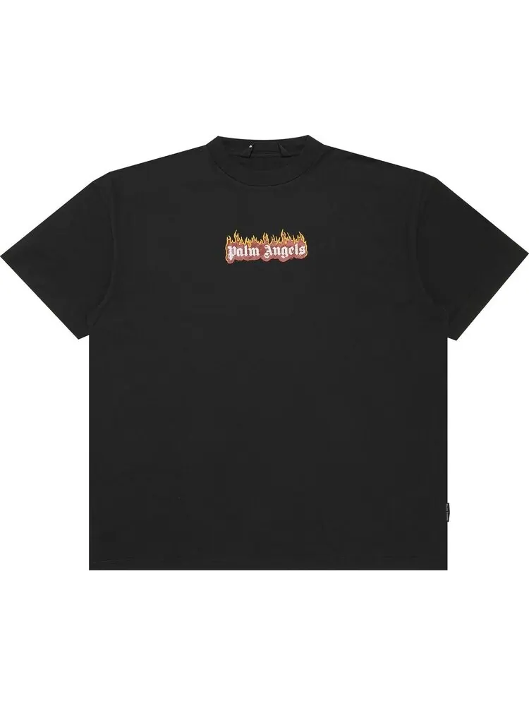 Футболка Palm Angels Burning Logo Tee 'Black/White' — изображение 1 из 3, черный