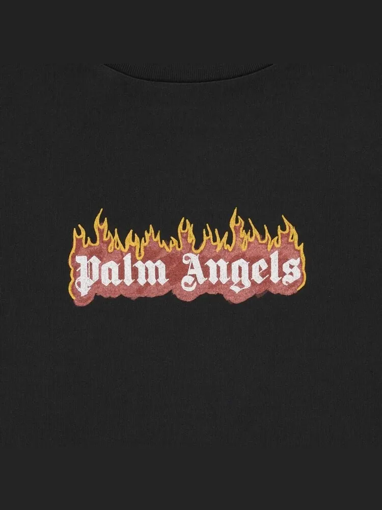 Футболка Palm Angels Burning Logo Tee 'Black/White' — изображение 3 из 3, черный