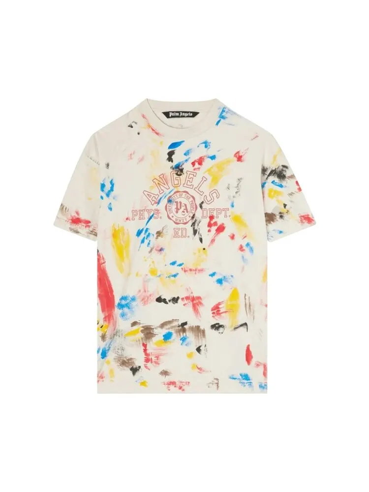 Футболка Palm Angels Painted College Tee 'Off White/Red' — изображение 1 из 1, белый