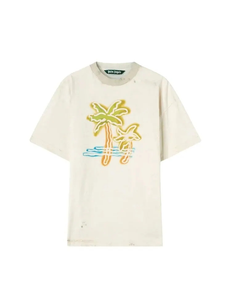 Футболка Palm Angels Palm Neon Tee 'Off White/Multicolor' — изображение 1 из 1, белый