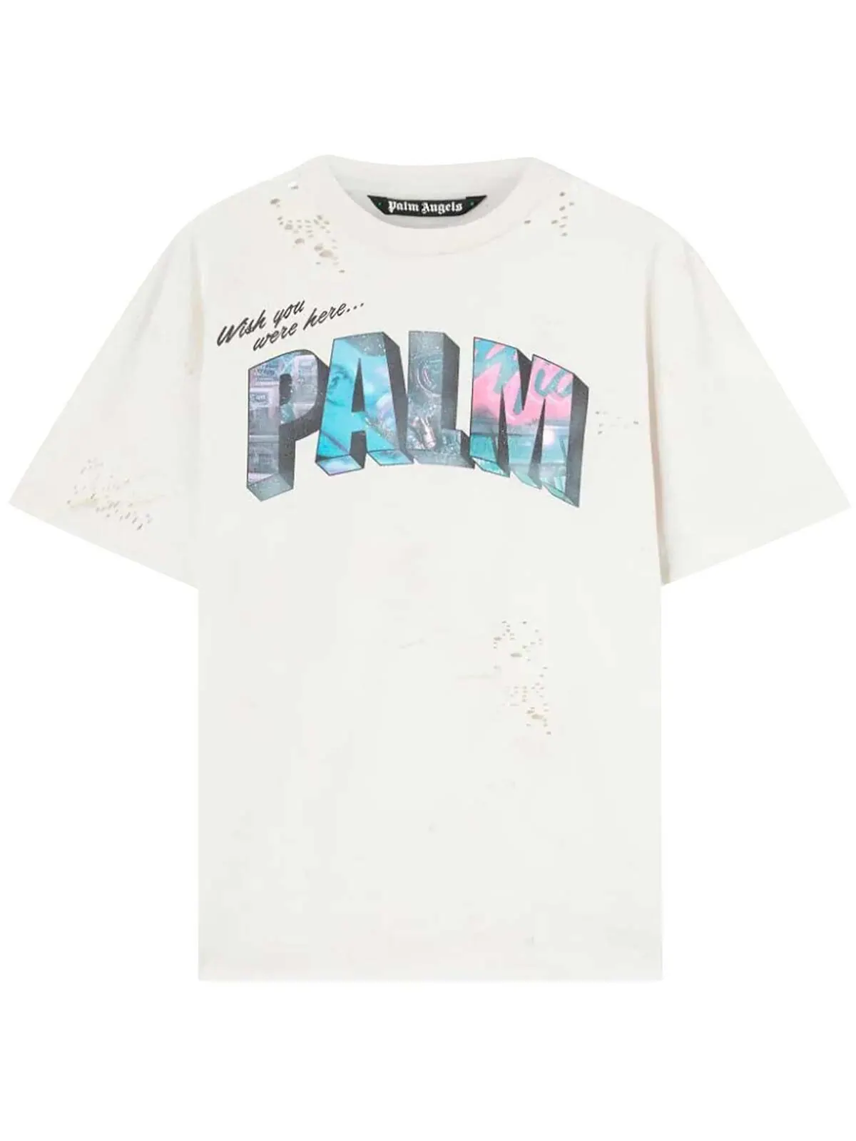 Футболка Palm Angels Palm Sign Vintage — изображение 1 из 1, белый