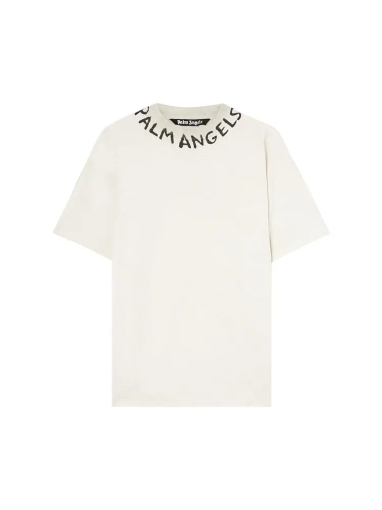 Футболка Palm Angels Seasonal Logo Vintage Tee 'White/Black' — изображение 1 из 1, белый