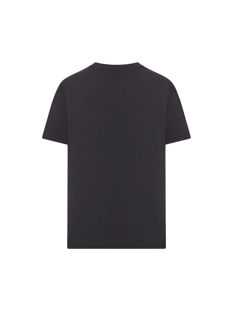Футболка Palm Angels Curved Logo Tee — изображение 2 из 2, черный/белый