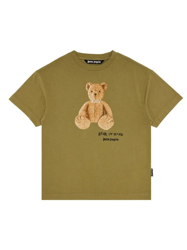 Футболка Palm Angels Bear In Mind Tee — изображение 1 из 3, зеленый/коричневый