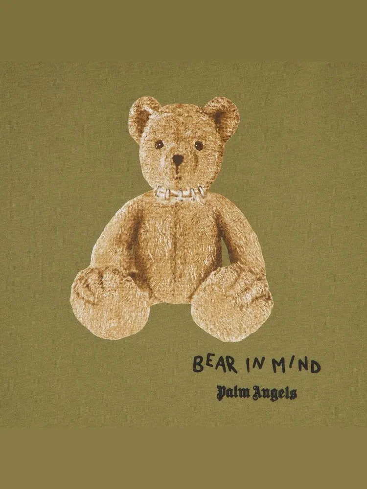Футболка Palm Angels Bear In Mind Tee — изображение 3 из 3, зеленый/коричневый