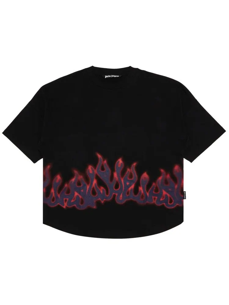 Футболка Palm Angels Flames Over Tee — изображение 1 из 3, черный/мульти