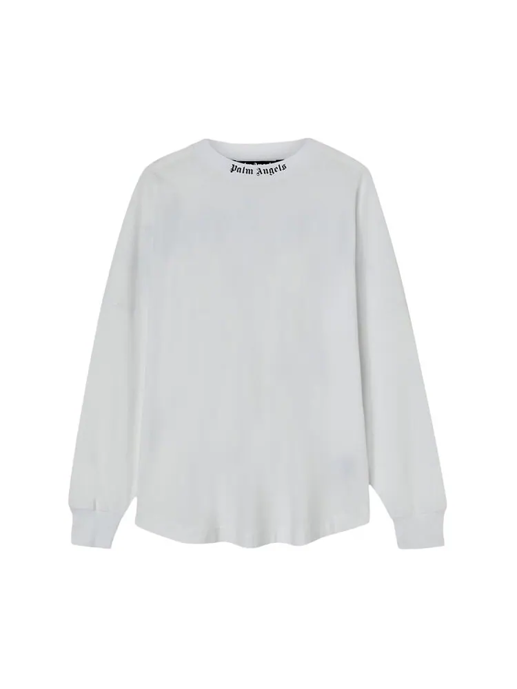Лонгслив Palm Angels Classic Logo Long-Sleeve 'White/Black' — изображение 1 из 1, белый