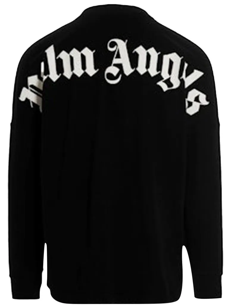 Футболка с длинными рукавами Palm Angels с классическим логотипом — изображение 2 из 2, черно-белая