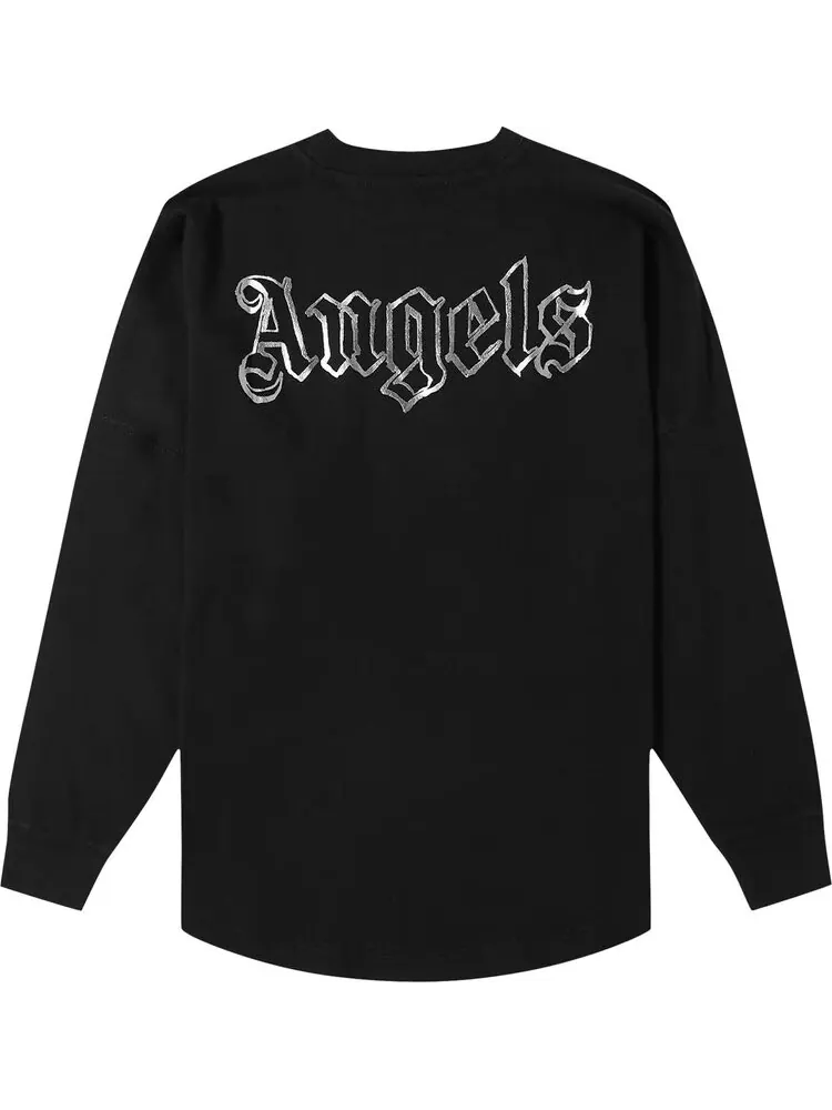 Лонгслив Palm Angels Blank Logo Long-Sleeve Over Tee 'Black/Metal' — изображение 2 из 2, черный
