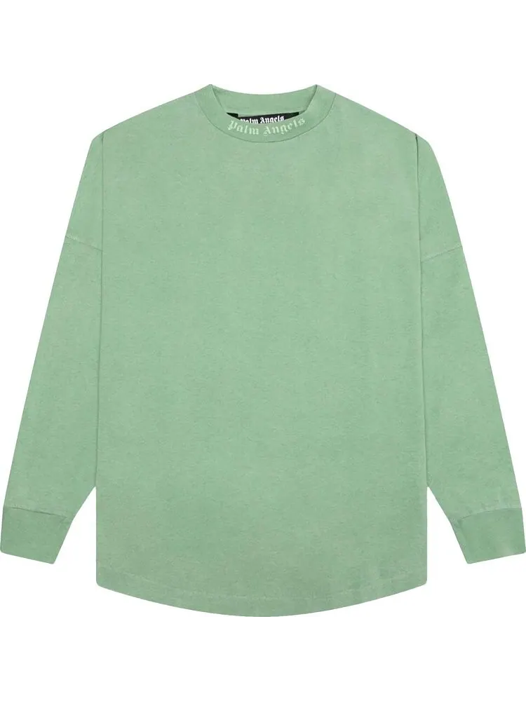Лонгслив Palm Angels GD Classic Logo Over Long-Sleeve Tee 'Forest Green' — изображение 1 из 2, зеленый