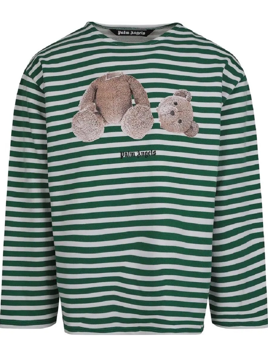 Свитшот Palm Angels Bear Stripes Breton — изображение 1 из 3, зеленый