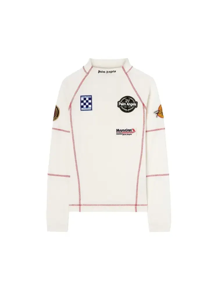 Футболка с длинными рукавами и логотипомMoncler x Palm Angels Racing — изображение 1 из 1, белый