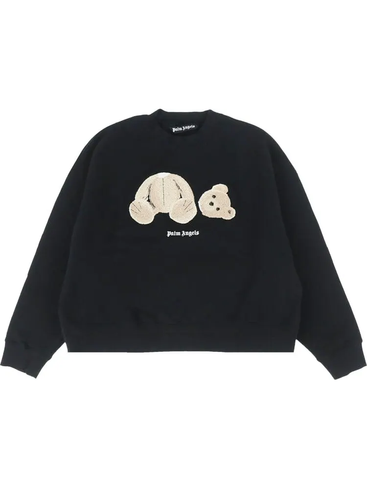Толстовка Palm Angels Bear Printed Crewneck 'Black/Brown' — изображение 1 из 2, черный