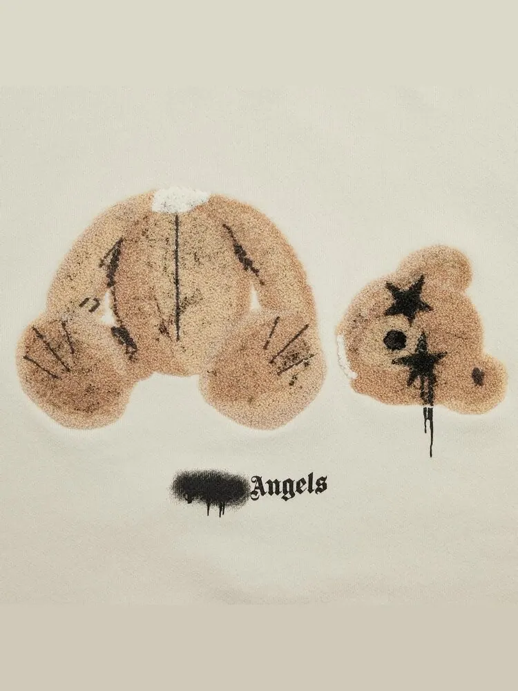 Толстовка Palm Angels Spray Bear Crewneck 'Grey/Brown' — изображение 3 из 3, серый