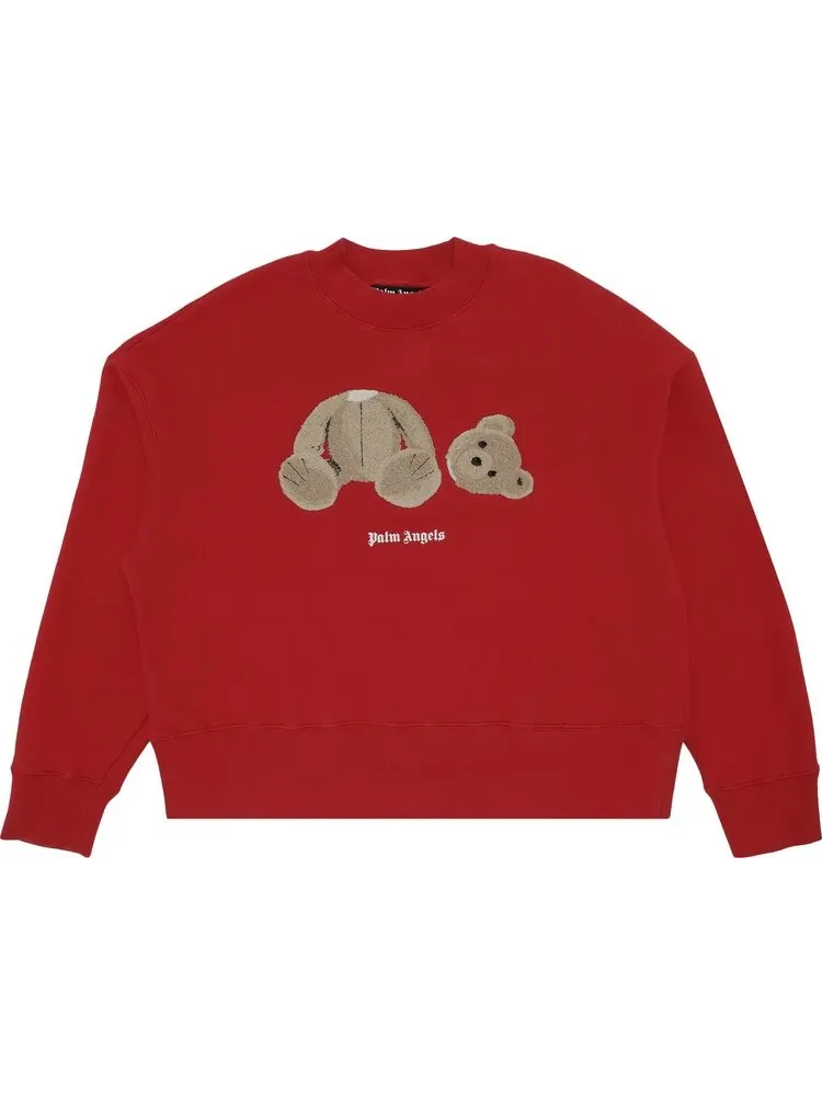 Толстовка Palm Angels Bear Crew 'Red/Brown' — изображение 1 из 2, красный