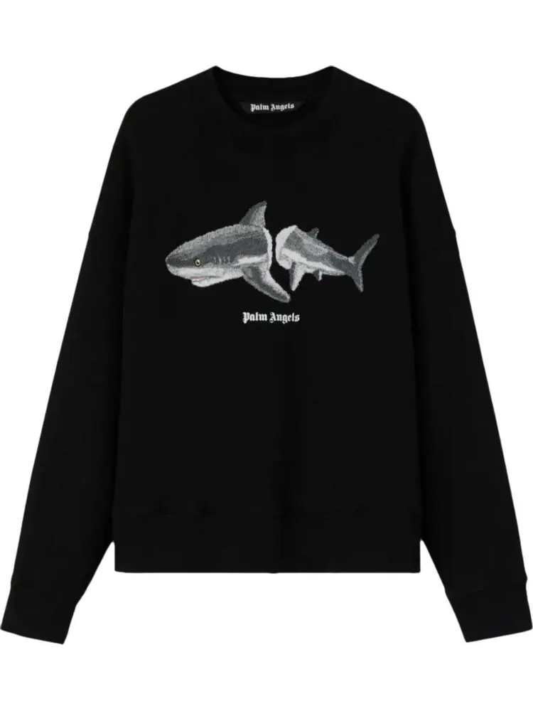 Толстовка Palm Angels Shark Crew 'Black' — изображение 1 из 1, черный