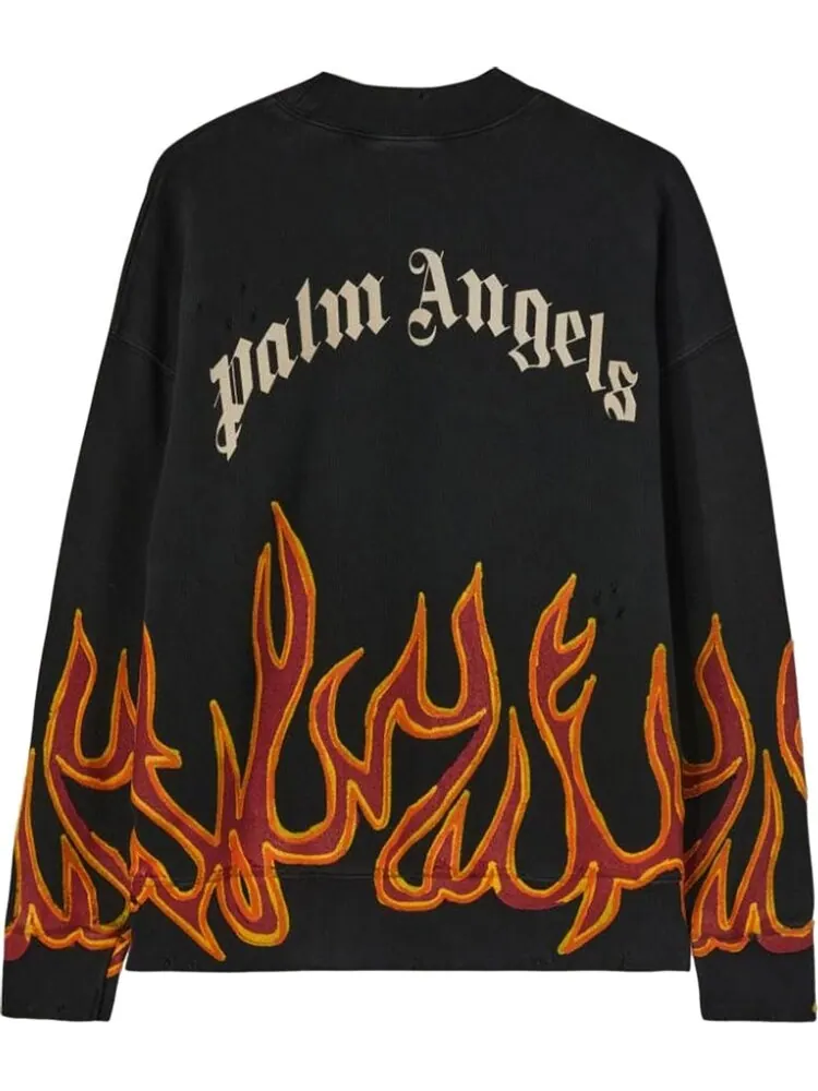 Толстовка Palm Angels GD Graffiti Flames Crewneck 'Black/Red' — изображение 2 из 2, черный