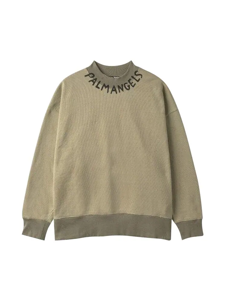 Толстовка Palm Angels Logo Crewneck Sweatshirt — изображение 1 из 2, зеленый