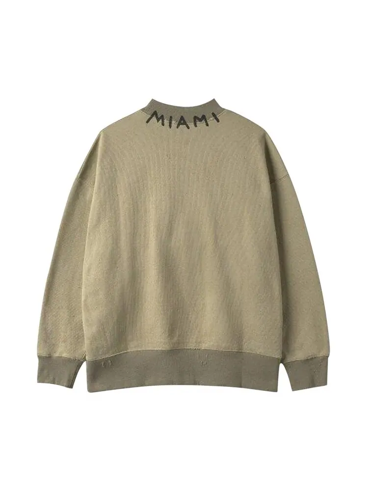 Толстовка Palm Angels Logo Crewneck Sweatshirt — изображение 2 из 2, зеленый