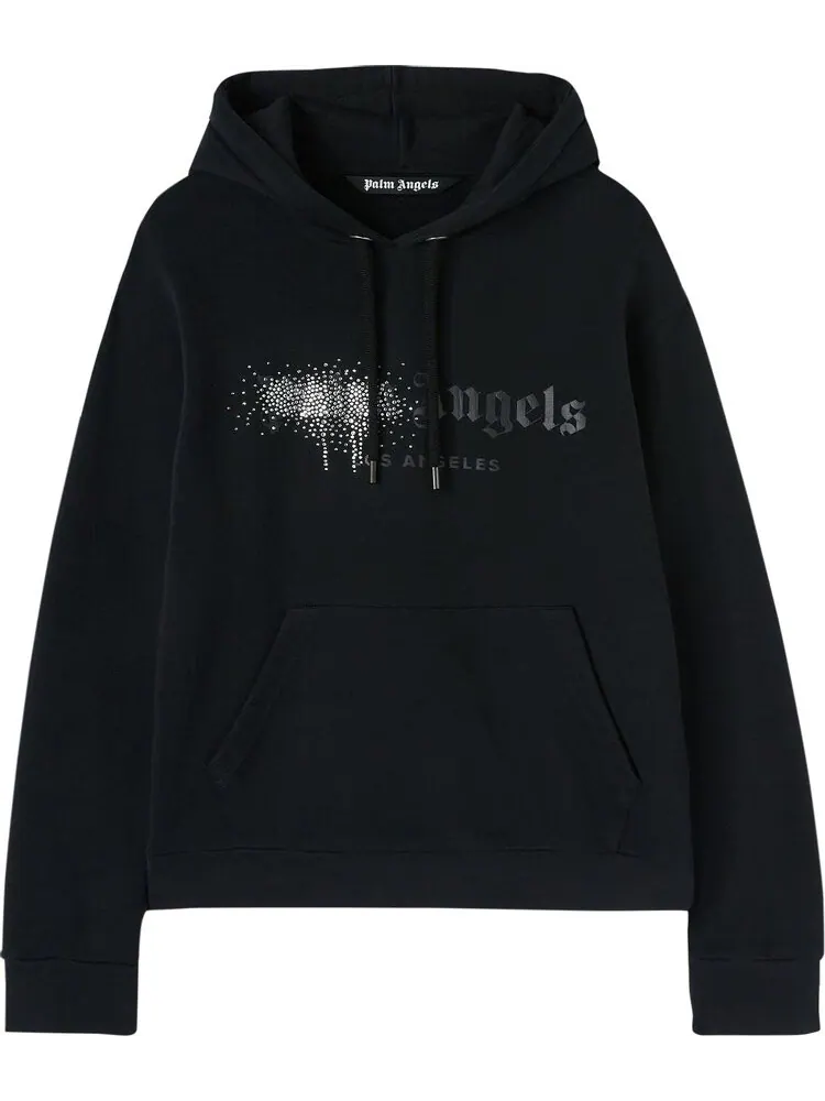 Худи Palm Angels Rhinestone Sprayed Hoody 'Black' — изображение 1 из 1, черный