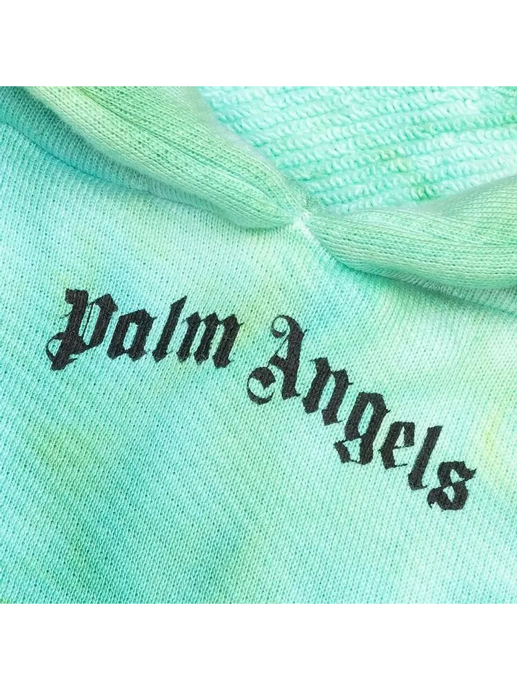 Худи Palm Angels Tie Dye Logo Over Hoodie 'Forrest Green/Yellow' — изображение 3 из 3, зеленый