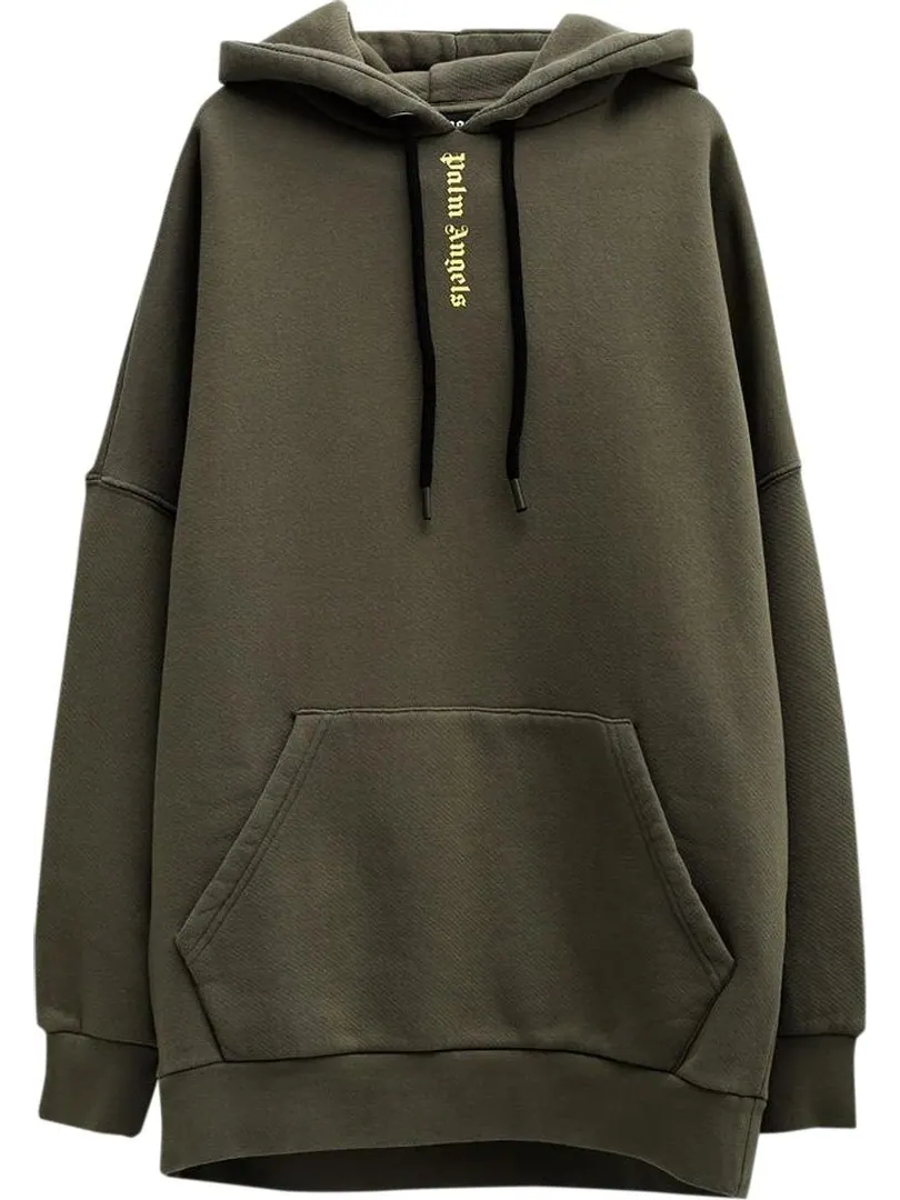 Худи Palm Angels Ns Logo Over Hoodie 'Military/Yellow' — изображение 1 из 2, желтый