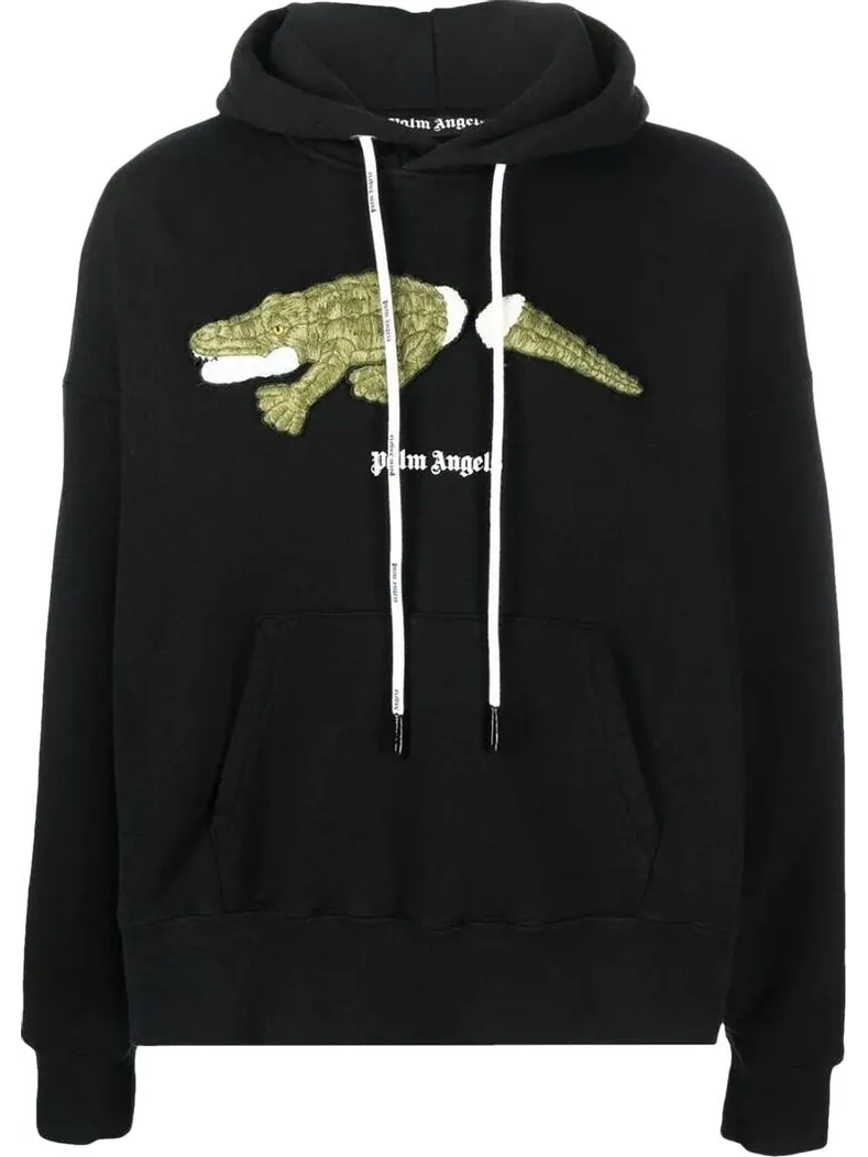 Худи Palm Angels Croco Hoodie 'Black/Green' — изображение 1 из 1, черный