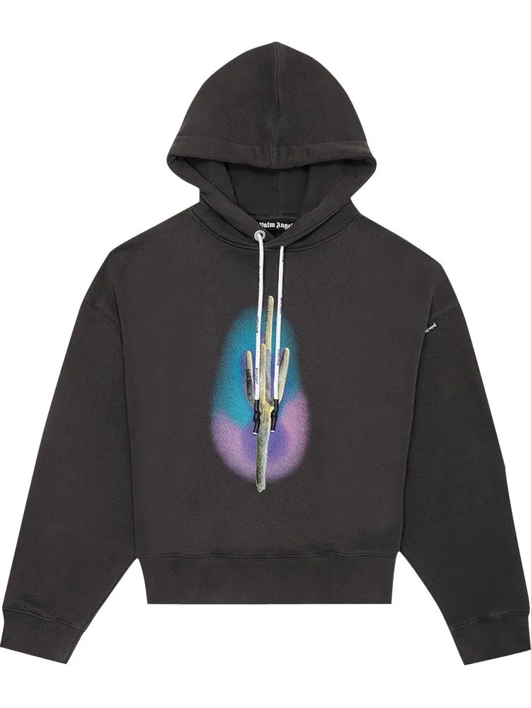 Худи Palm Angels Cactus Hoodie 'Black/Green' — изображение 1 из 1, черный