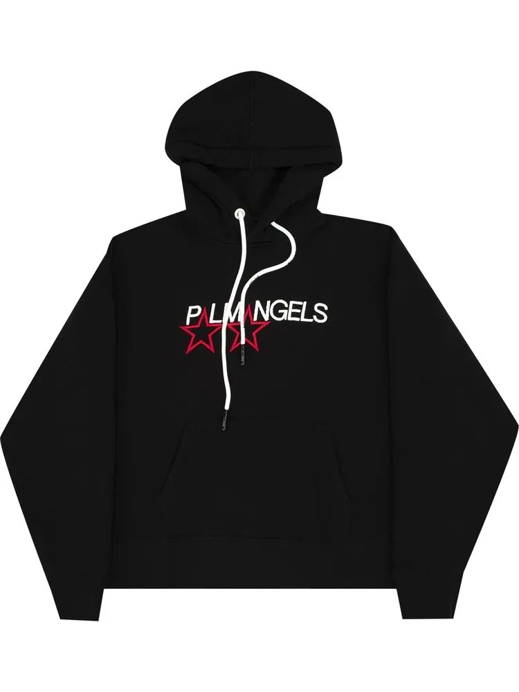 Худи Palm Angels Racing Star Hoodie 'Black/White' — изображение 1 из 1, черный