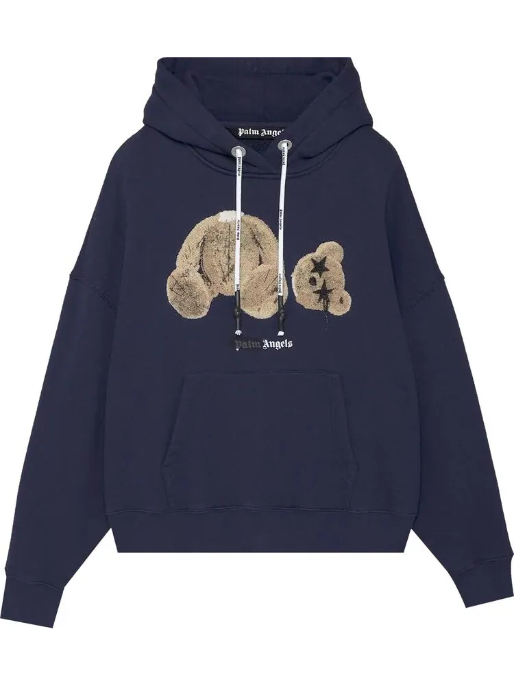 Худи Palm Angels Spray Bear Hoodie 'Navy/Brown' — изображение 1 из 2, синий