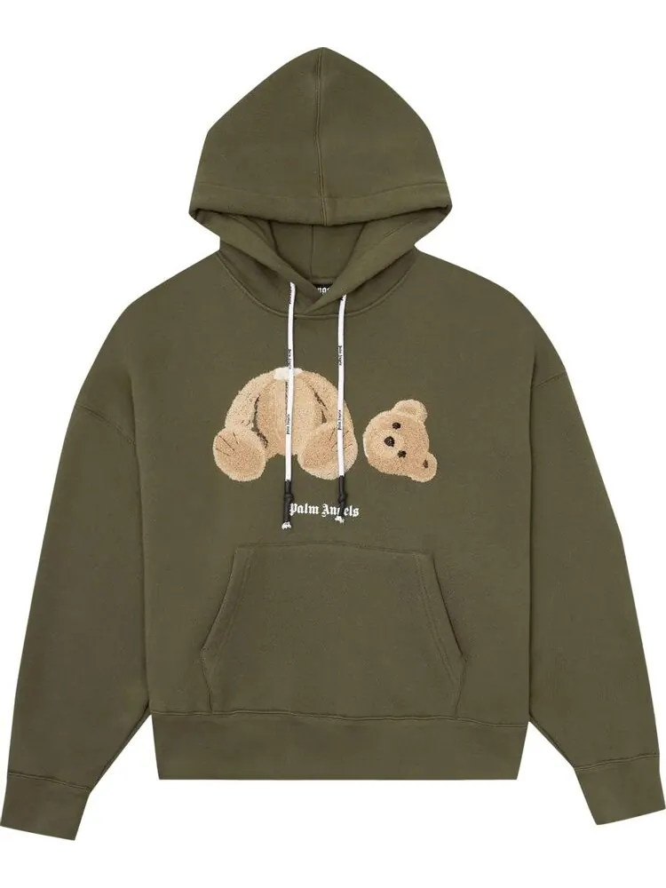 Худи Palm Angels Bear Hoodie 'Military Brown' — изображение 1 из 2, зеленый