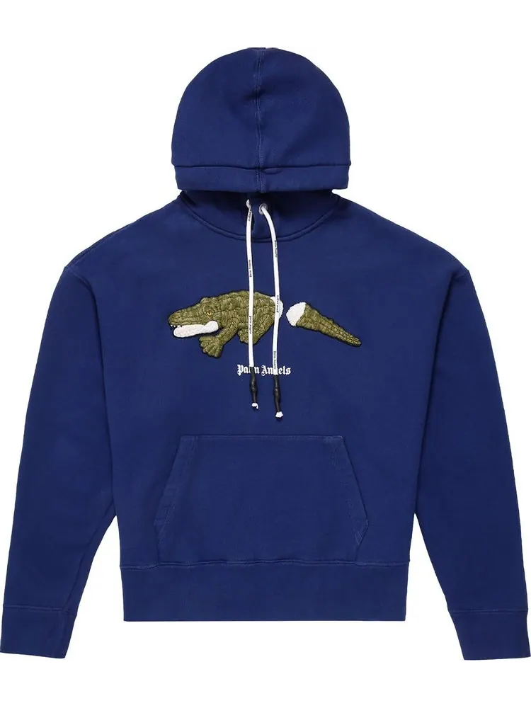 Худи Palm Angels Croco Hoodie 'Navy Blue/Green' — изображение 1 из 2, синий
