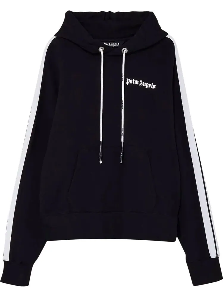 Худи Palm Angels Fleece Track Hoodie 'Black/White' — изображение 1 из 2, черный
