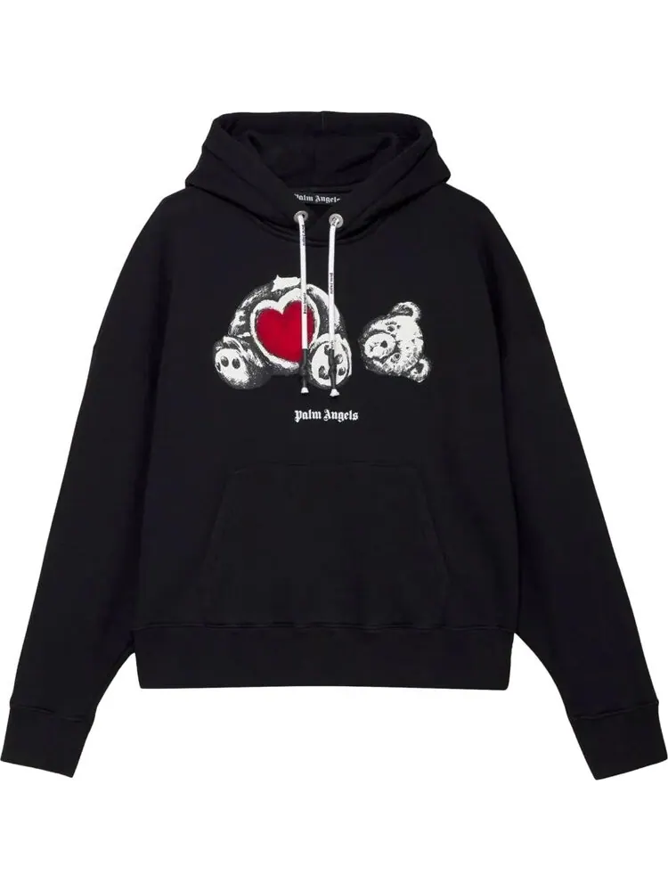 Худи Palm Angels Bear In Love Hoodie 'Black/White' — изображение 1 из 2, черный