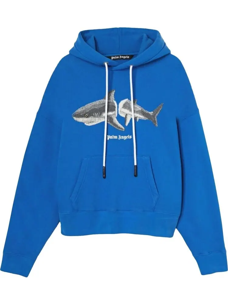 Худи Palm Angels Shark Hoodie 'Blue/Grey' — изображение 1 из 1, синий