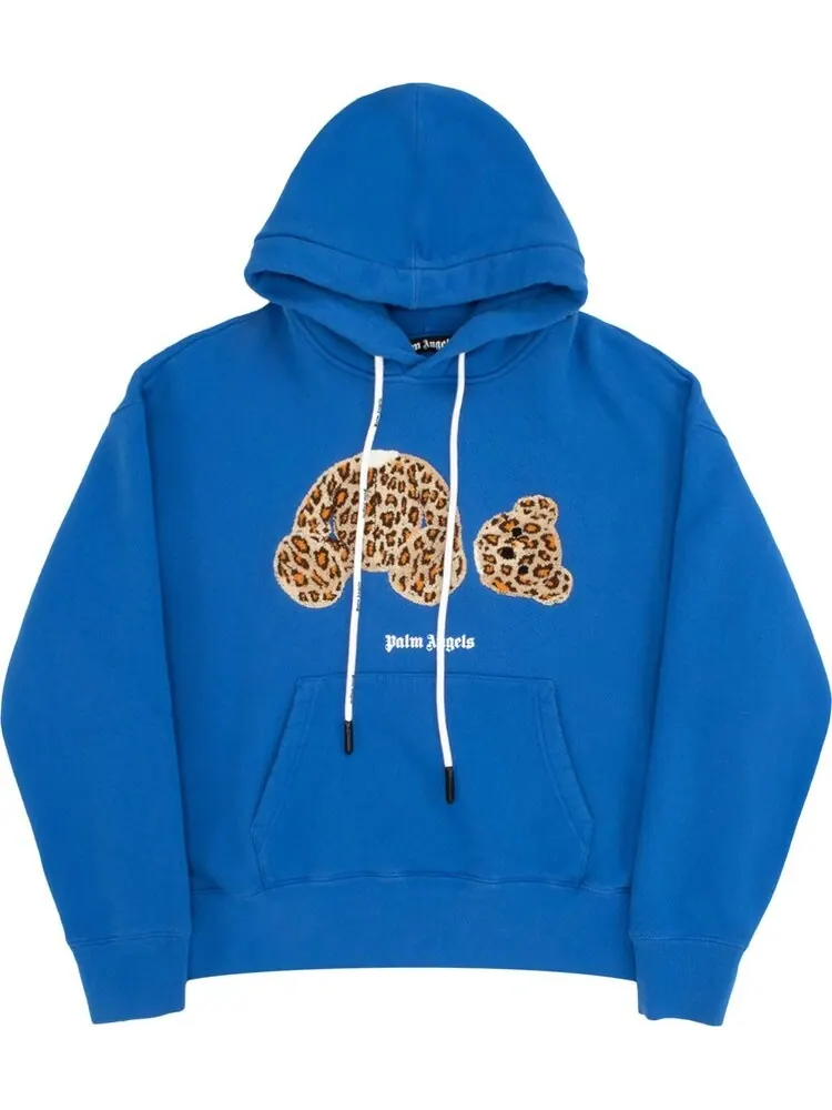 Худи Palm Angels PA Leopard Bear Hoodie 'Blue/Brown' — изображение 1 из 1, синий