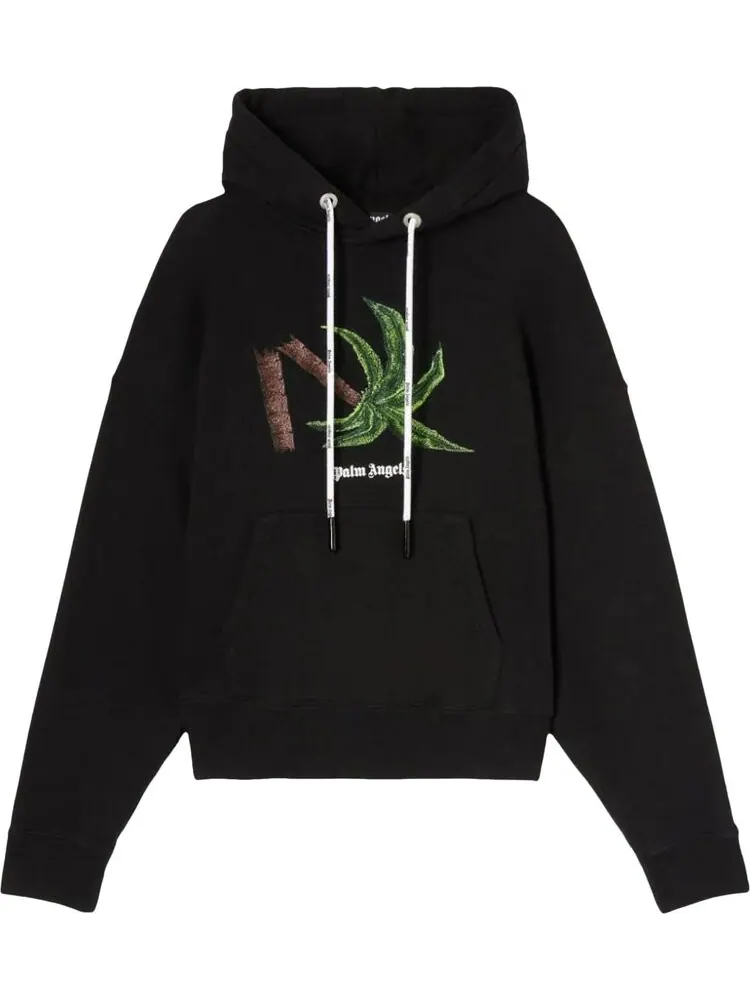 Худи Palm Angels Broken Palm Hoodie 'Black/Green' — изображение 1 из 1, черный
