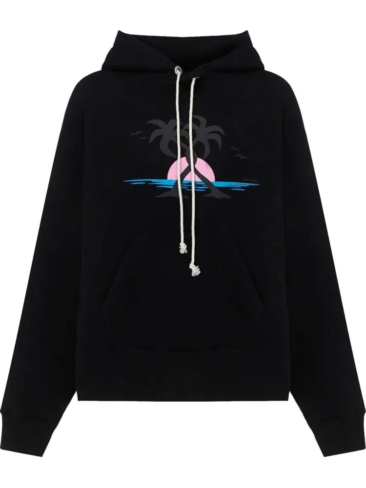 Худи Palm Angels Hugging Palms Hoodie 'Black/Orange' — изображение 1 из 1, черный