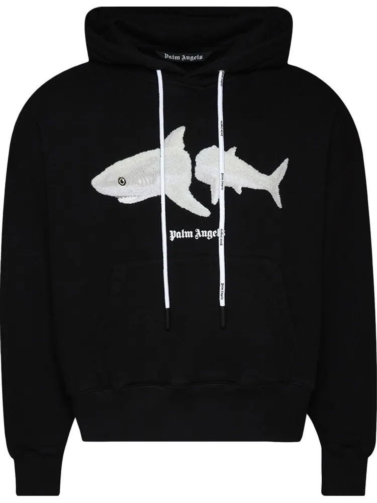 Худи Palm Angels White Shark Hoodie 'Black/White' — изображение 1 из 1, черный