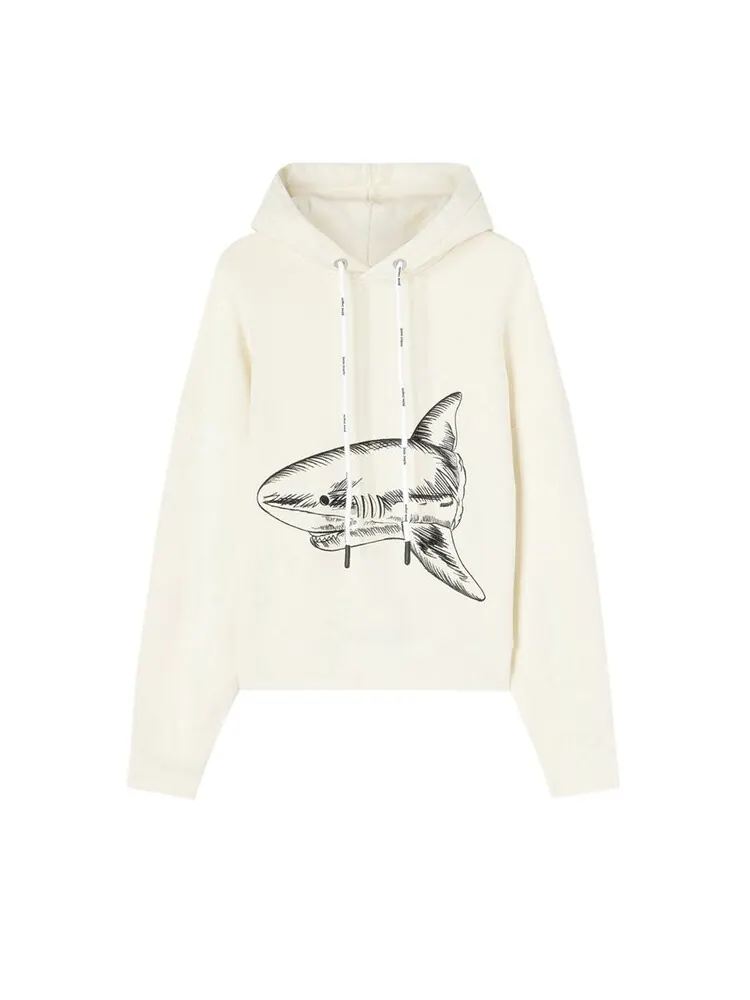 Худи Palm Angels Split Shark Hoodie 'Butter' — изображение 1 из 1, белый