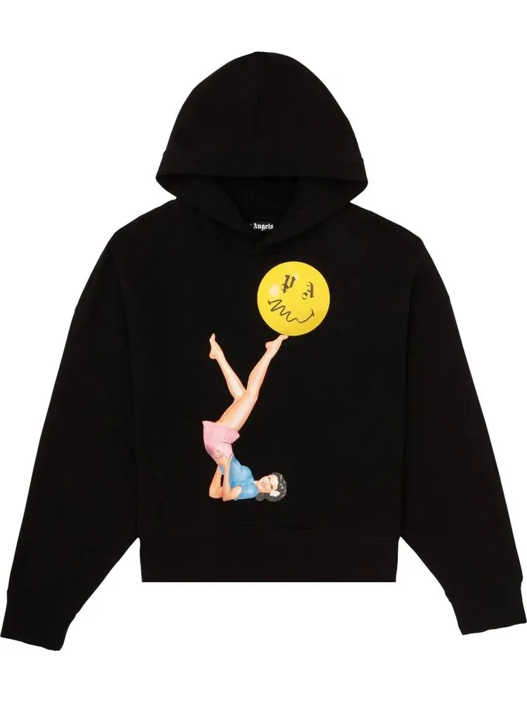 Худи Palm Angels Juggler Pin Up Hoodie 'Black/Pink' — изображение 1 из 2, черный