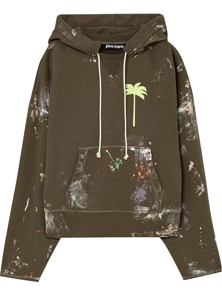 Худи Palm Angels Palm x Palm Painted Raw Cut Hoodie 'Yellow' — изображение 1 из 1, желтый